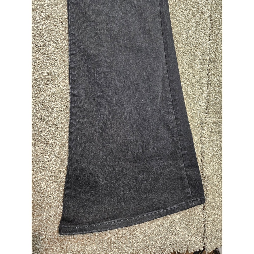 American Eagle Next Level Stretch High Waisted Flare Jeans Black Button Fly 4R - Picture 4 of 16